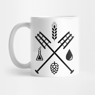 Beer Ingredients Dueling Paddles [Dark] Mug